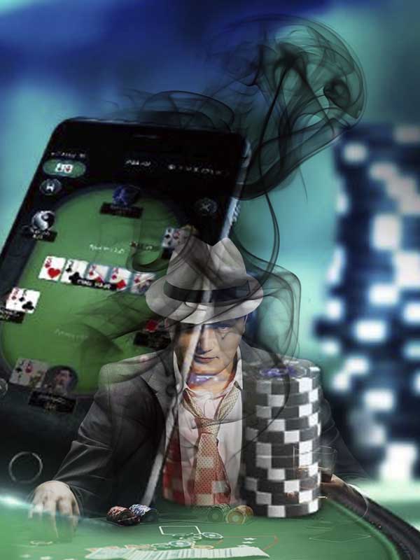man sitting on the casino table
