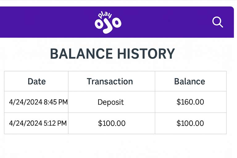 PlayOJO balance